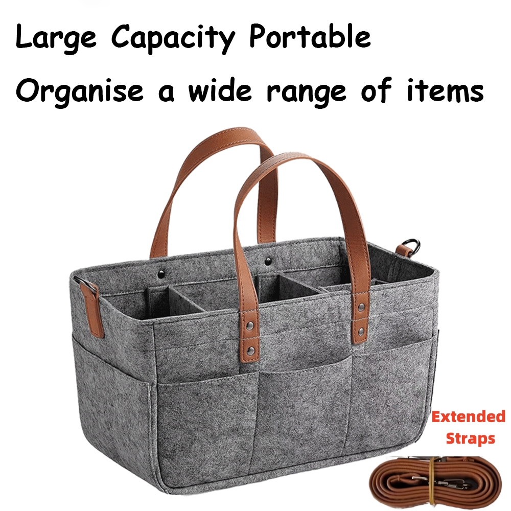 Baby Bag Nursery - ตะกร้าเก็บผ้าสักหลาดสำหรับเด็กทารกรถยนต์ถุงผ้าอ้อมพร้อมที่จับที่ใส่ผ้าอ้อมเปลี่ยนผ้าอ้อมเด็ก