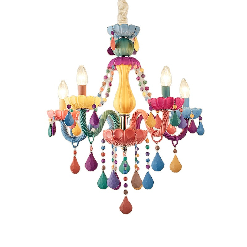 Baby Nursery Chandelier - โคมไฟระย้ามาการอง สไตล์ยุโรป ห้องเด็ก ห้องนอน โคมไฟคริสตัล โคมไฟห้องเจ้าหญิง