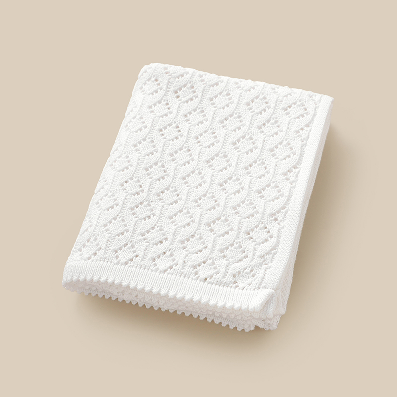 Baby Girl Nursery Quilt - ผ้าห่มเด็กถักนิตติ้ง ขนาด 90*70 ซม. สำหรับเด็กแรกเกิด ทั้งเด็กชายและเด็กหญิง