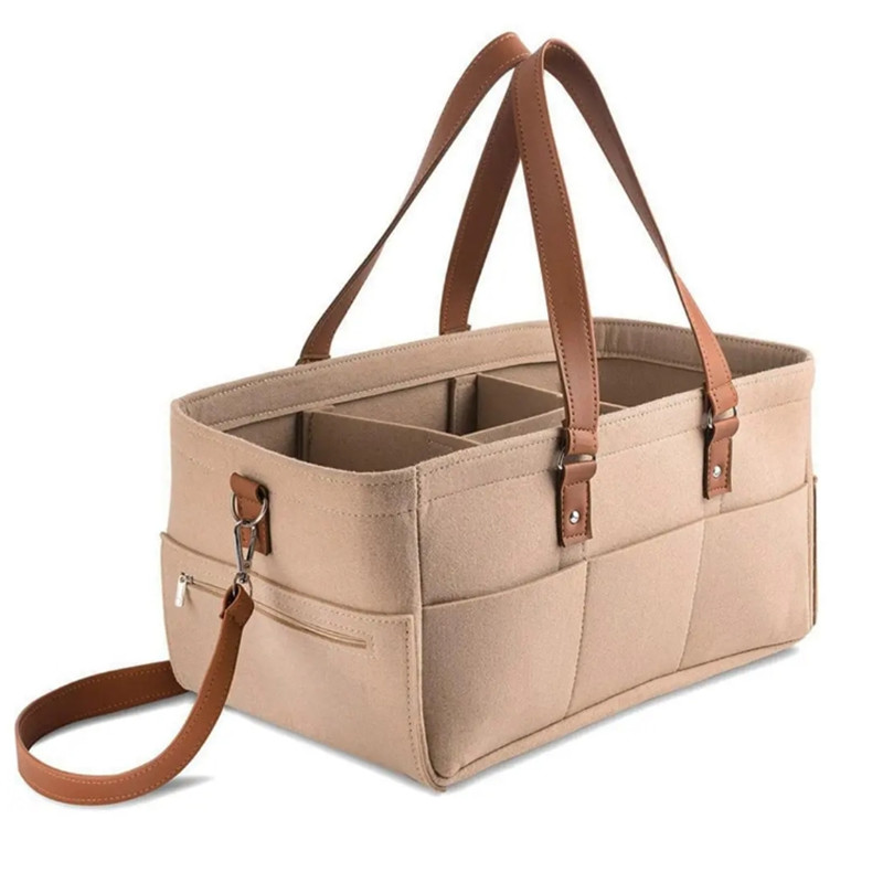 Baby Bag Nursery - Baby Felt Storage Nursery Organizer ตะกร้ากระเป๋าผ้าอ้อมเด็กพร้อมที่จับแคดดี้เปลี่ยนผ้าอ้อมเด็ก
