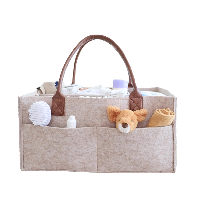 Baby Bag Nursery - ตะกร้าเก็บของเด็กอ่อนแบบมีหูหิ้ว กระเป๋าใส่ผ้าอ้อมเด็ก พร้อมช่องเก็บของขนาดใหญ่