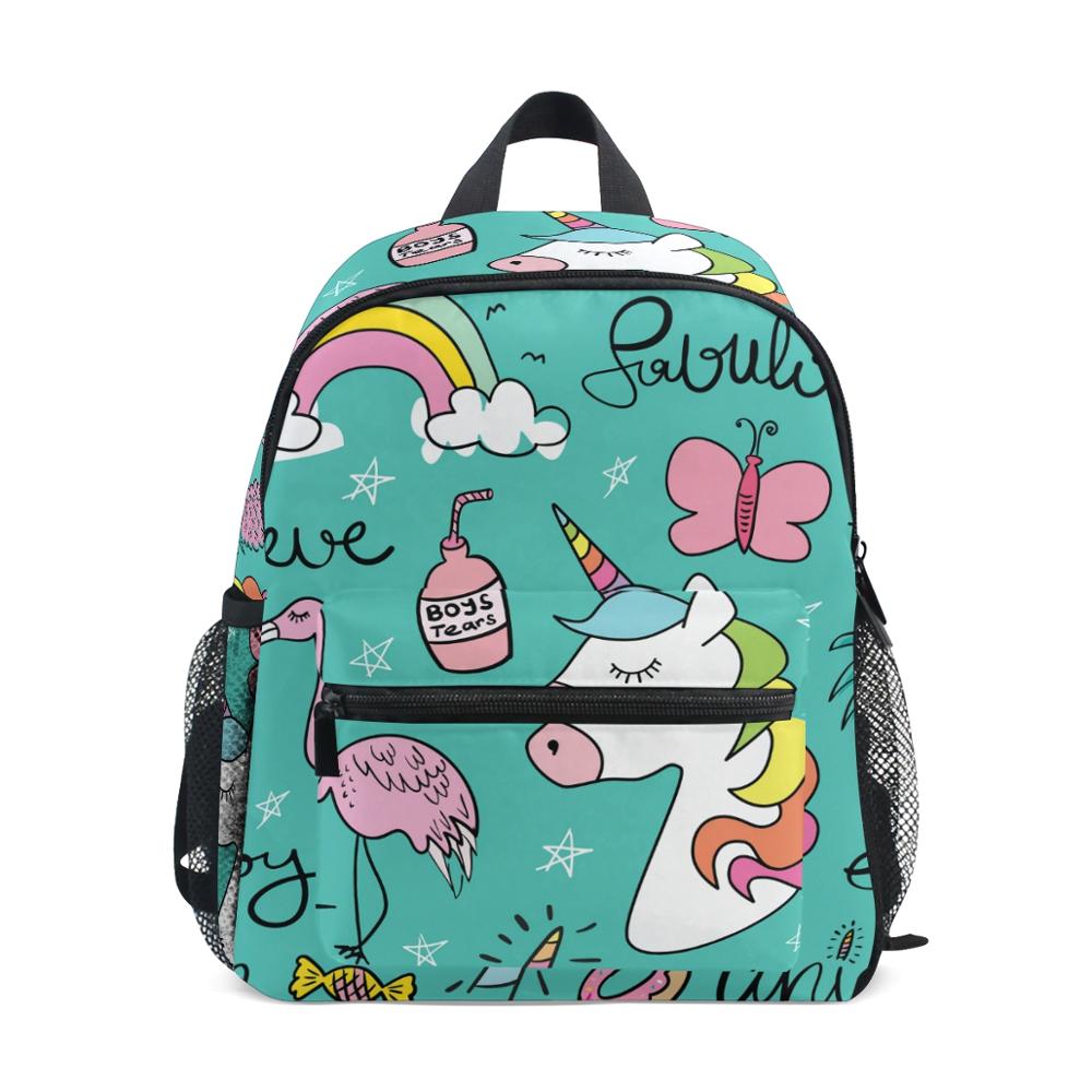 Baby Bag Nursery - ALAZA Unicorn พิมพ์เด็กกระเป๋าเป้สะพายหลังเด็กอนุบาลโรงเรียนกระเป๋ากระเป๋าเป้สะพายหลังเด็กเนอสเซอรี่เด็กวัยหัดเดินน่ารัก Rucksack Hot