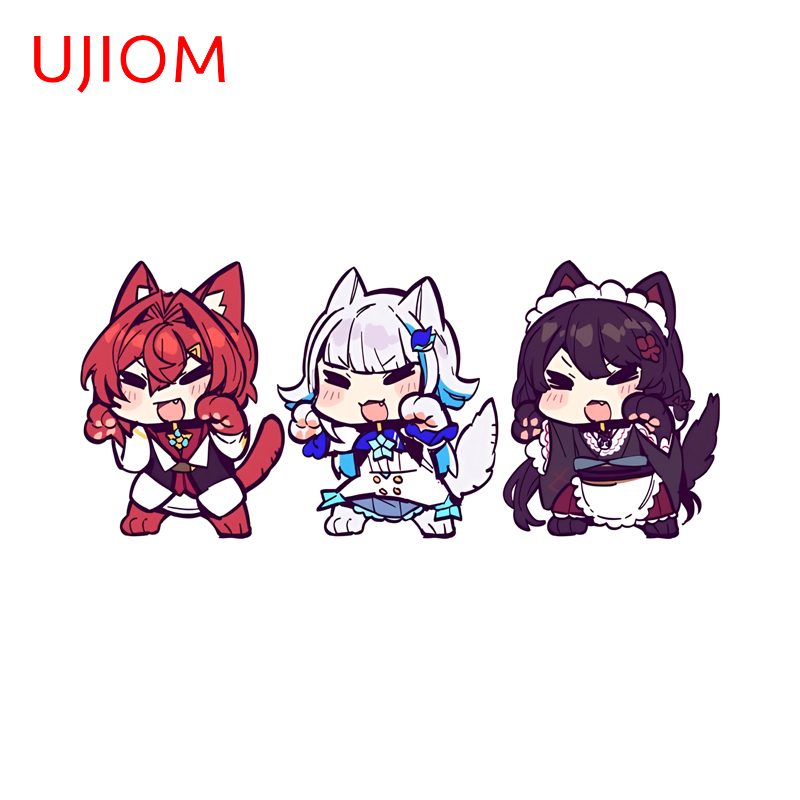 Baby Nursery Wallpaper Girl - UJIOM Chibi Hololive สามสาวสติ๊กเกอร์ติดผนังเด็กทารกตลก Cool Decals