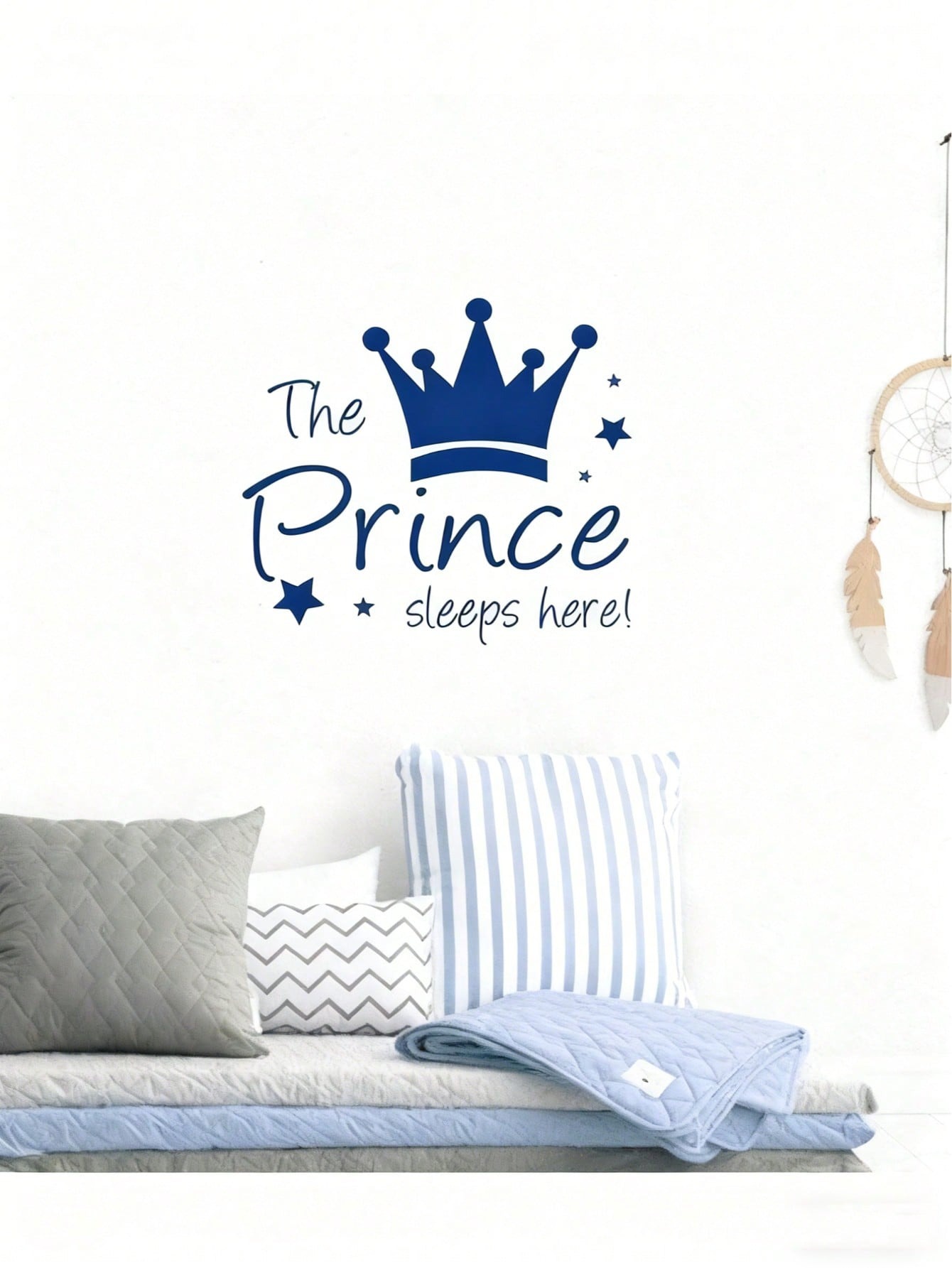 Baby Nursery Wallpaper Girl - สติ๊กเกอร์ติดผนังรูปมงกุฎเจ้าหญิงแบบถอดได้ ตัวอักษรคำว่า 