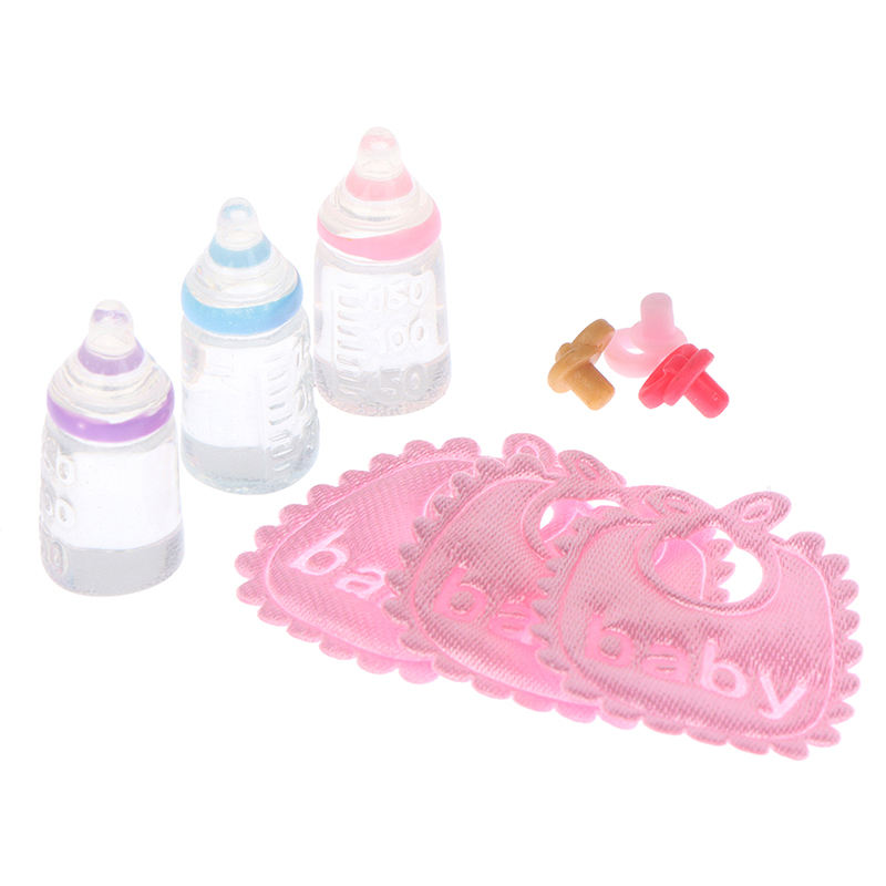Baby Nursery Dolls - 3ชิ้นบ้านตุ๊กตา1:12ขวดนมขนาดเล็กชุดจุกนมเด็กของขวัญอุปกรณ์เสริมสำหรับสถานรับเลี้ยงเด็ก