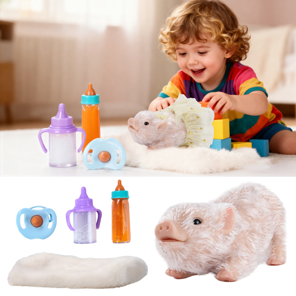 Baby Nursery Dolls - ตุ๊กตาหมูซิลิโคนขนาดเล็ก ของเล่นบีบได้ เหมือนจริง น่ารัก ตุ๊กตาหมูแรกเกิด ของเล่นเด็กเล่นบทบาทสมมติ