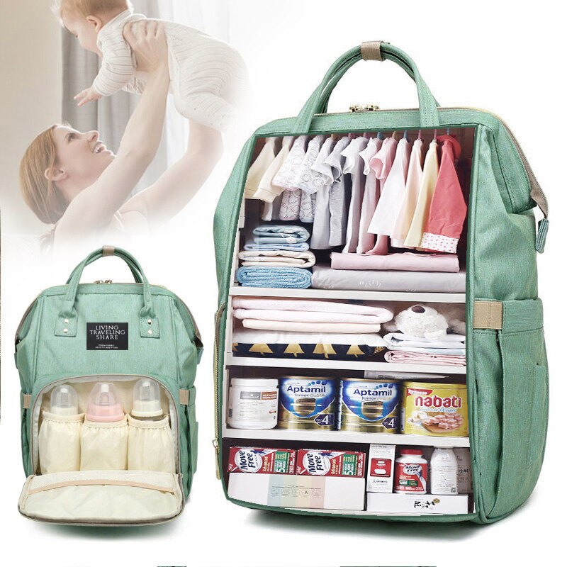 Baby Bag Nursery - เป้อุ้มเด็กถุงผ้าอ้อมกระเป๋าความจุขนาดใหญ่กระเป๋าแม่เด็กทารกมัลติฟังก์ชั่กลางแจ้งกันน้ำเดินทางถุงผ้าอ้อม S สำหรับการดูแลเด็กทารก