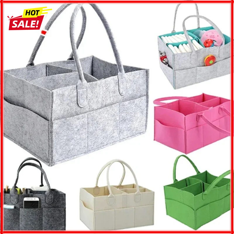 Baby Bag Nursery - กระเป๋าใส่ผ้าอ้อมเด็กแบบพกพา กล่องเก็บของใช้จำเป็นสำหรับเปลี่ยนผ้าอ้อมและในรถยนต์ กระเป๋าใส่ผ้าอ้อมเด็ก
