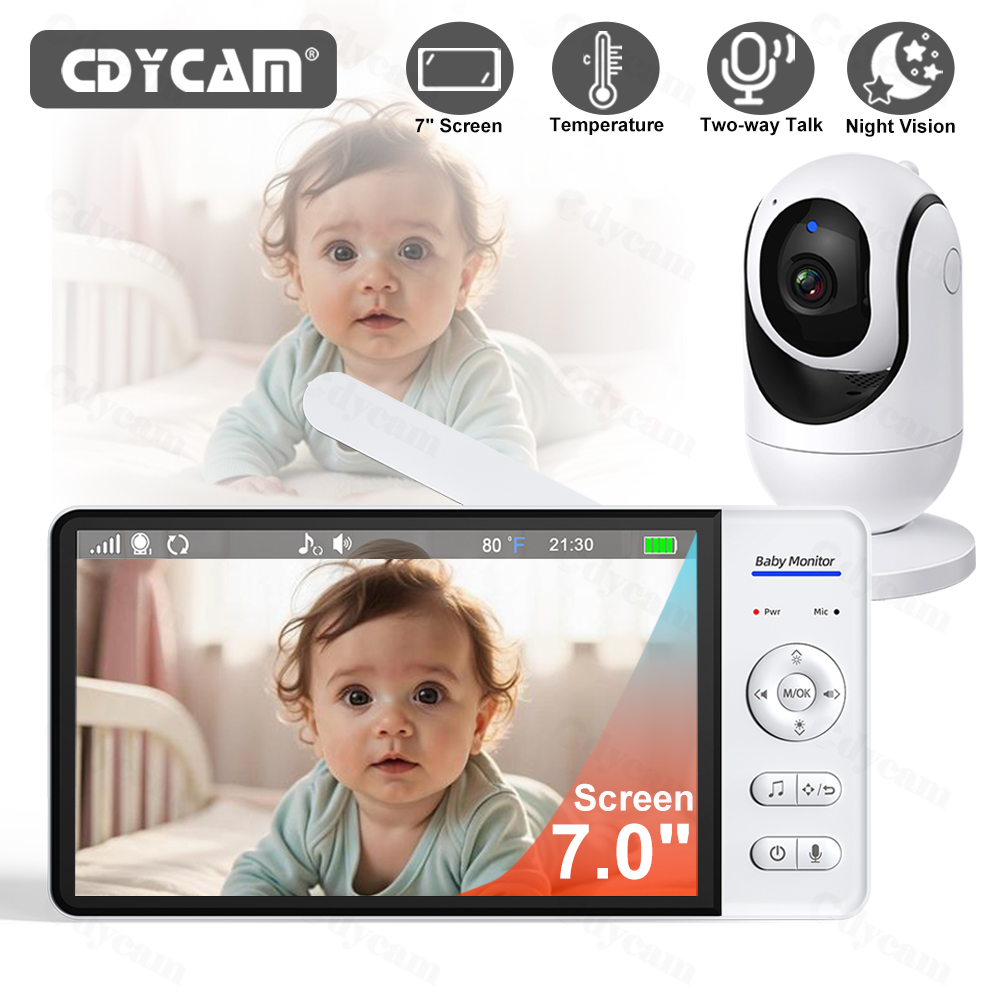 Wearable Baby Monitor - จอภาพวิดีโอสำหรับเด็ก 7 นิ้ว พร้อมระบบมองเห็นในที่มืด ไม่มี WiFi