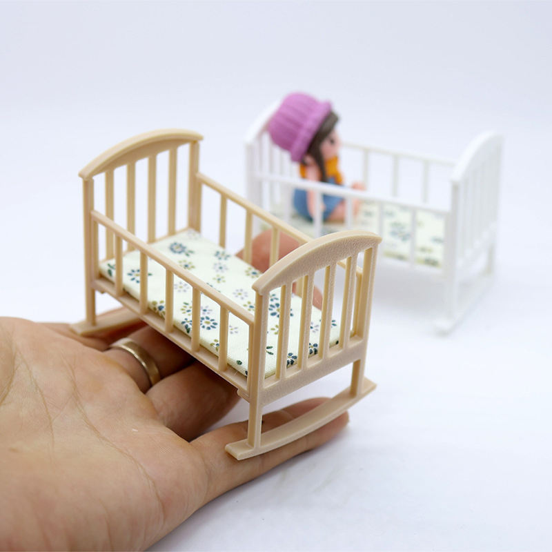Baby Nursery Dolls - ⭐ ร้อนแรง ❗ เตียงโยกจิ๋วสำหรับบ้านตุ๊กตา ขนาด 1/12