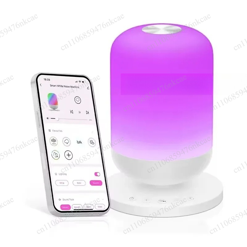 Baby Sound Machine White - เครื่องเสียงไวท์นอยส์ Tuya Wi-Fi, เครื่องเสียงช่วยให้เด็กนอนหลับ, 34 เสียง,