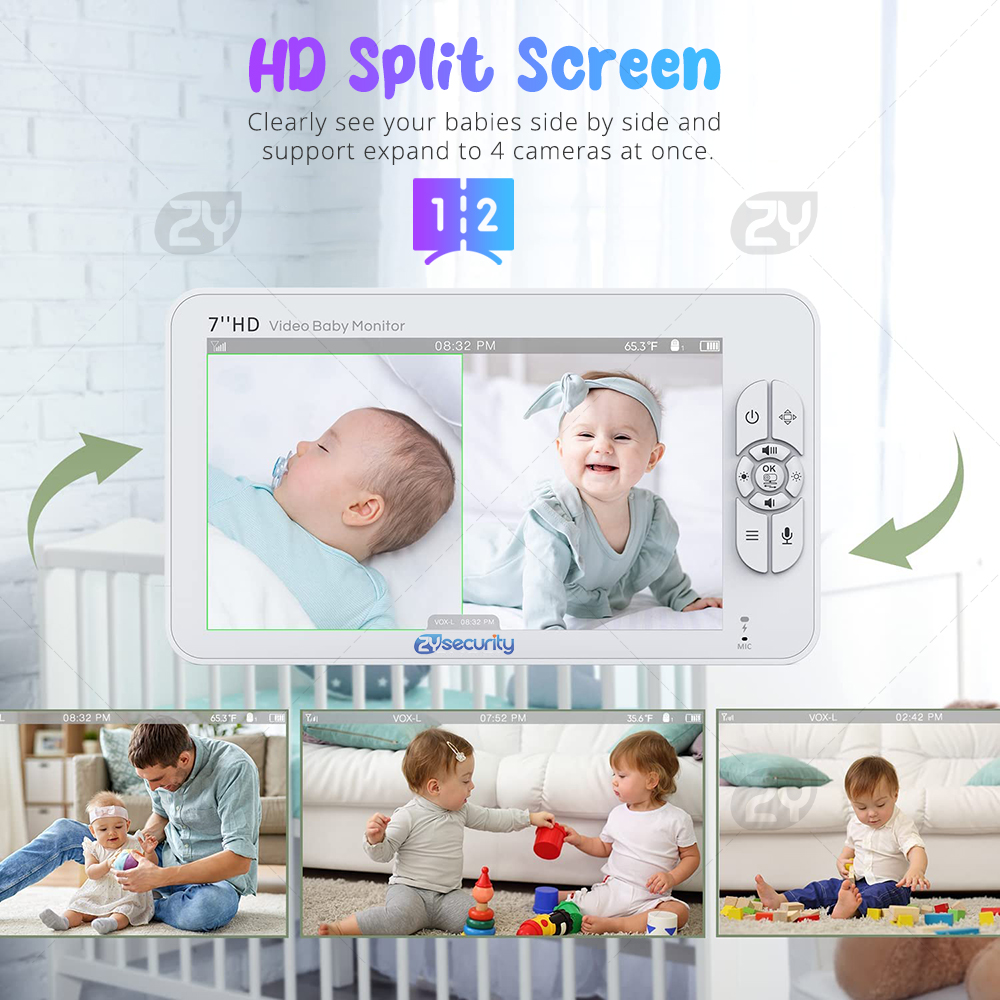 7.0 นิ้ว Video Baby Monitor HD - Wearable Baby Monitor บทวิจารณ์และราคา