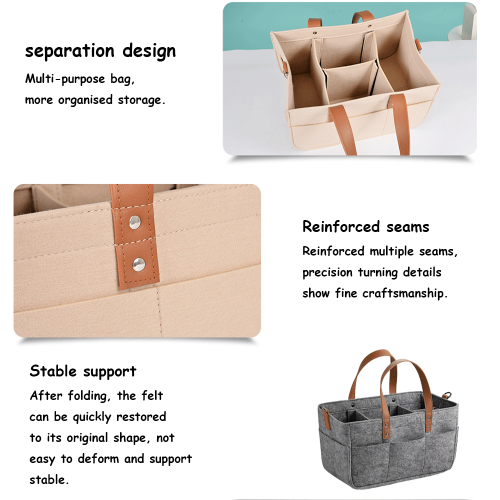ตะกร้าเก็บผ้าสักหลาดสำหรับเด็ก - Baby Bag Nursery บทวิจารณ์และราคา