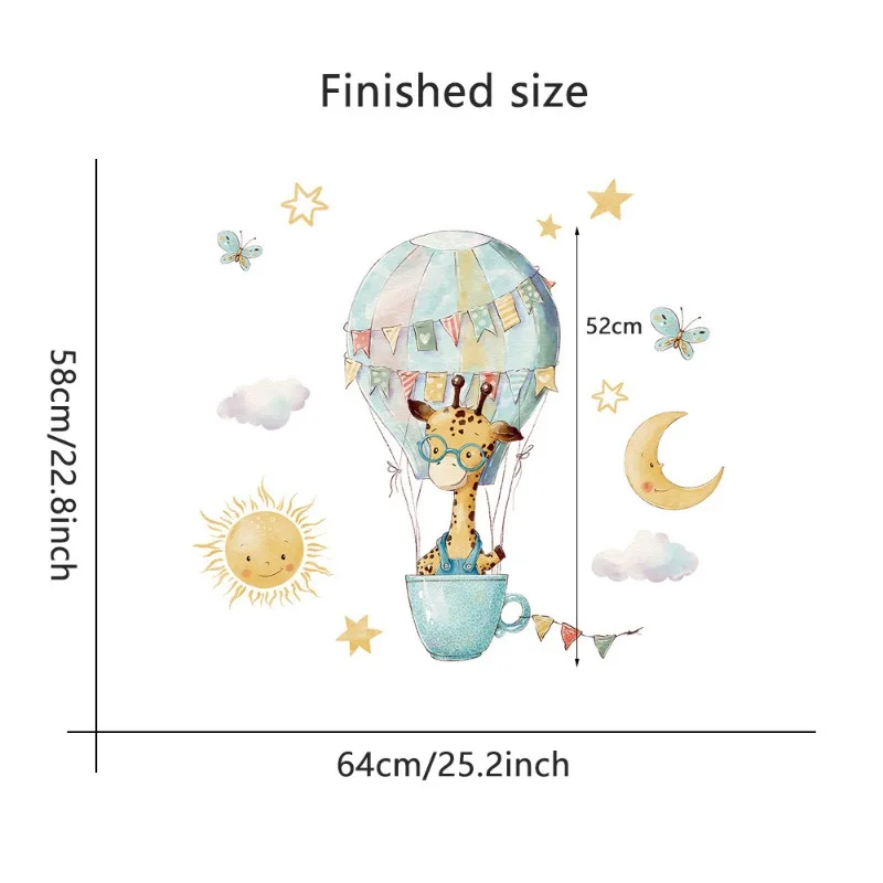 การ์ตูนยีราฟสติ๊กเกอร์ติดผนังส - Baby Nursery Wallpaper Girl บทวิจารณ์และราคา