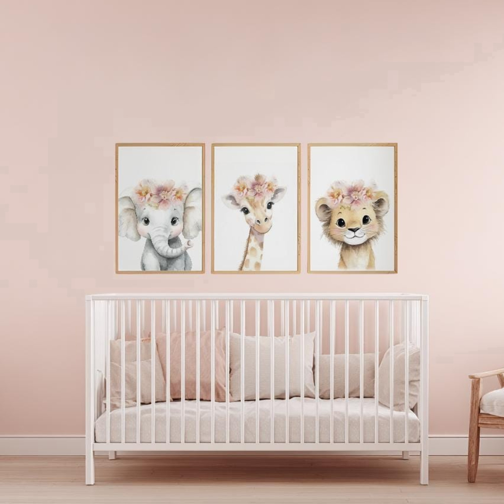 ชุดภาพตกแต่งผนังห้องเด็กผู้หญิ - Baby Nursery Elephant บทวิจารณ์และราคา