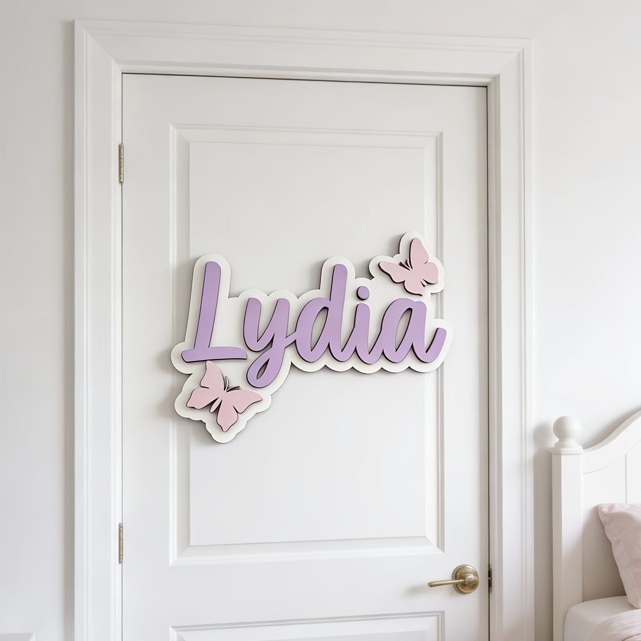 ป้ายชื่อห้องรูปผีเสื้อสีฟ้าและ - Baby Nursery Name บทวิจารณ์และราคา