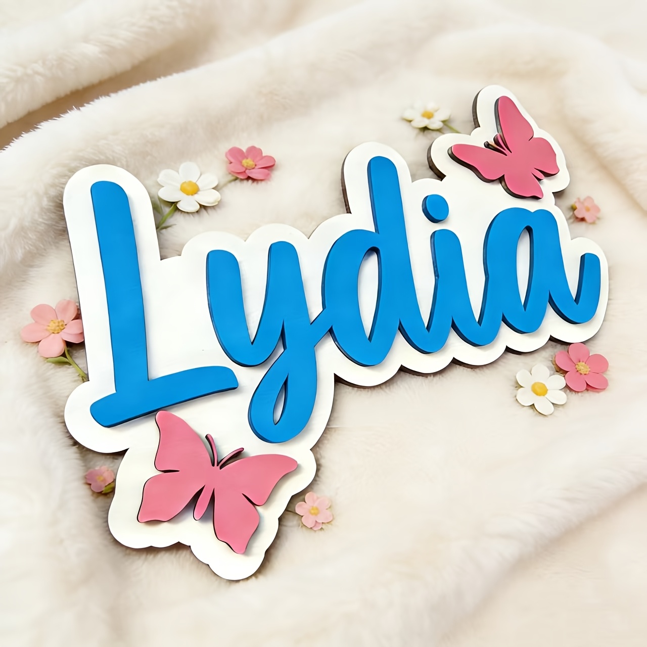 ป้ายชื่อห้องรูปผีเสื้อสีฟ้าและ - Baby Nursery Name บทวิจารณ์และราคา