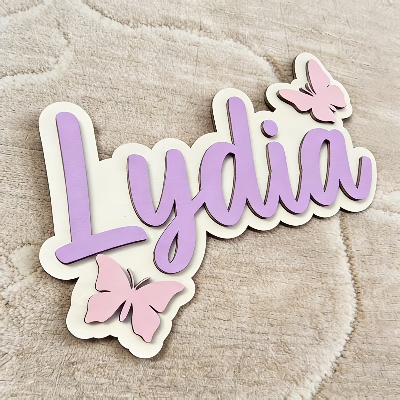 ป้ายชื่อห้องรูปผีเสื้อสีฟ้าและ - Baby Nursery Name บทวิจารณ์และราคา