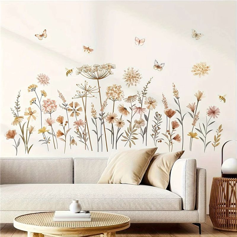 【EFFICIENT】2X สติ๊กเกอร์ติดผนั - Baby Nursery Wallpaper Girl บทวิจารณ์และราคา