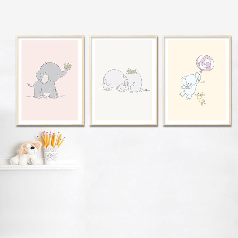 Elephant Nursery Wall Art โปสเ - Baby Nursery Elephant บทวิจารณ์และราคา