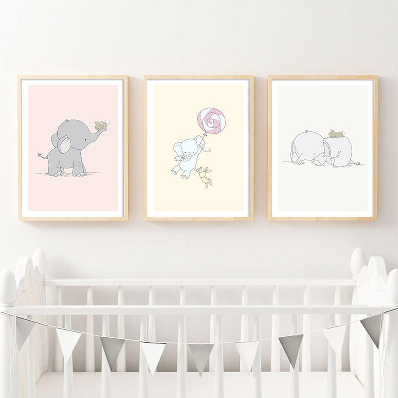 Elephant Nursery Wall Art โปสเ - Baby Nursery Elephant บทวิจารณ์และราคา