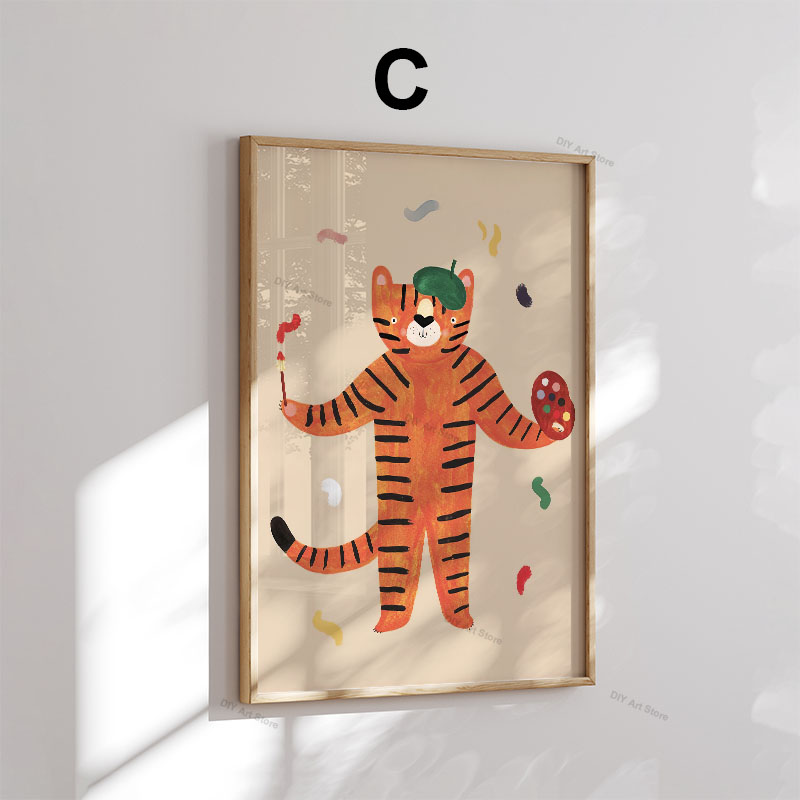 ภาพวาดการ์ตูนสัตว์น่ารักสำหรับ - Baby Nursery Paintings บทวิจารณ์และราคา