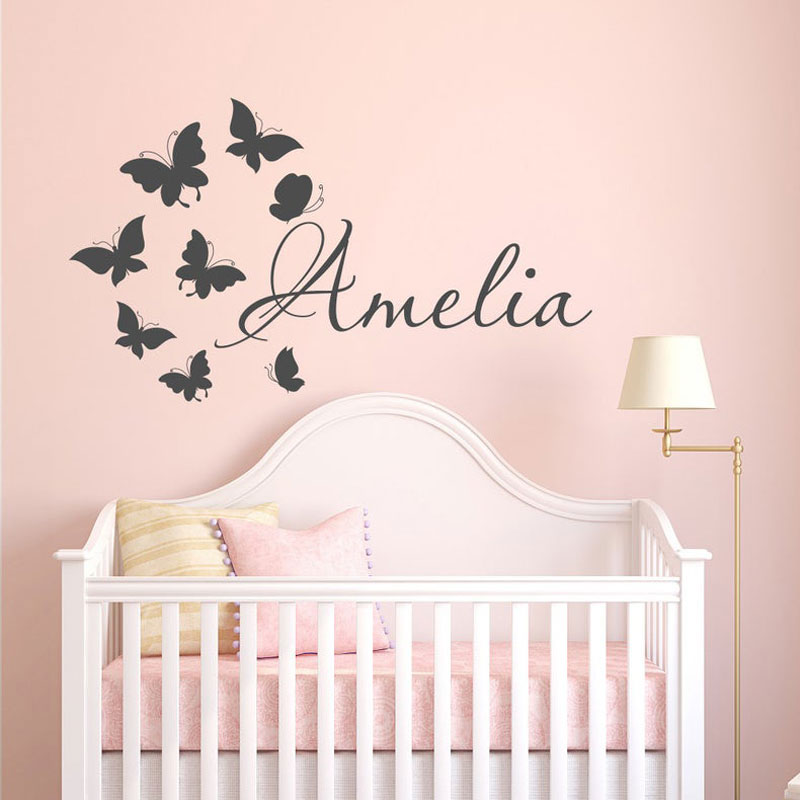 สติ๊กเกอร์ติดผนังลายการ์ตูนผีเ - Baby Nursery Wallpaper Girl บทวิจารณ์และราคา