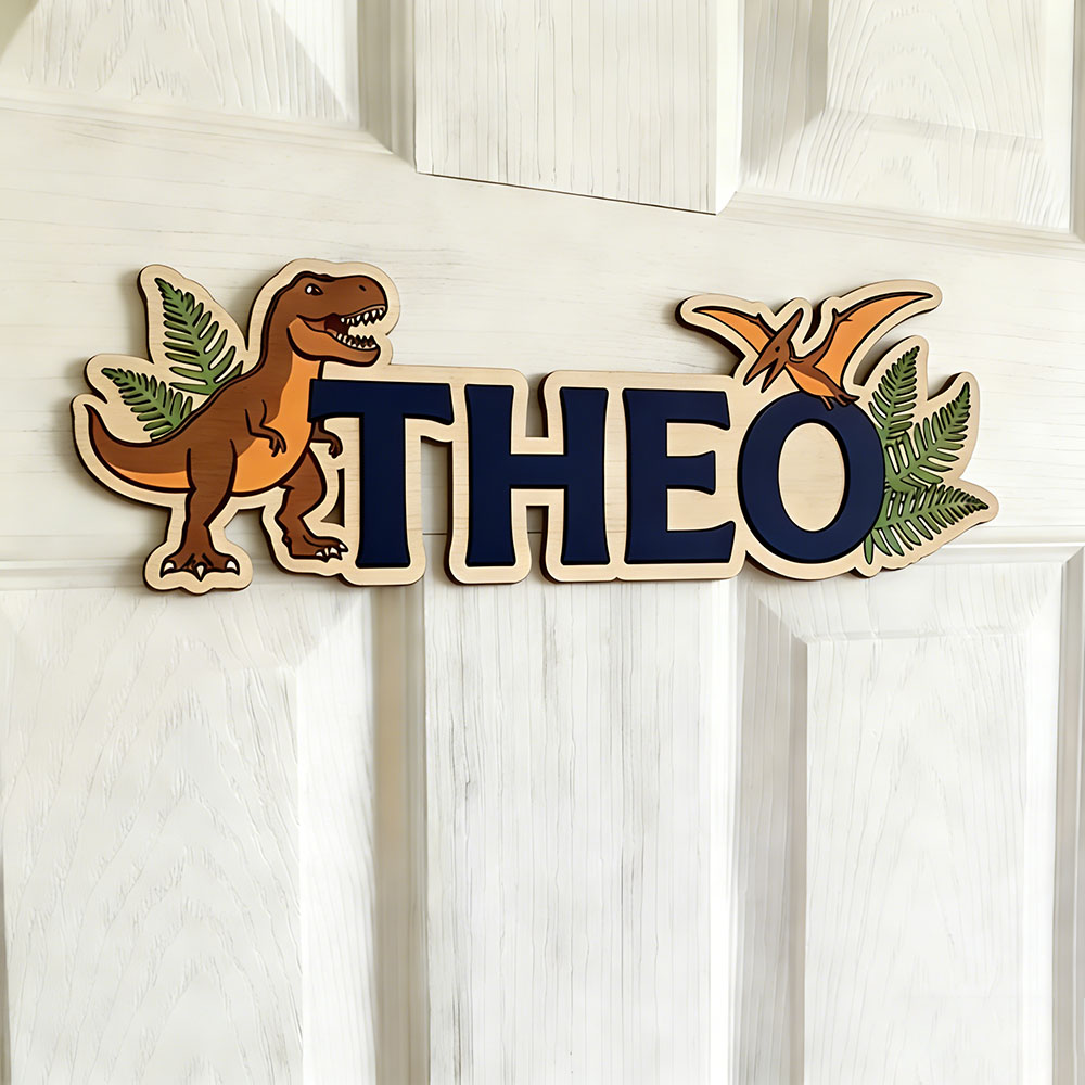 ป้ายชื่อไดโนเสาร์แบบกำหนดเองสำ - Baby Nursery Name บทวิจารณ์และราคา