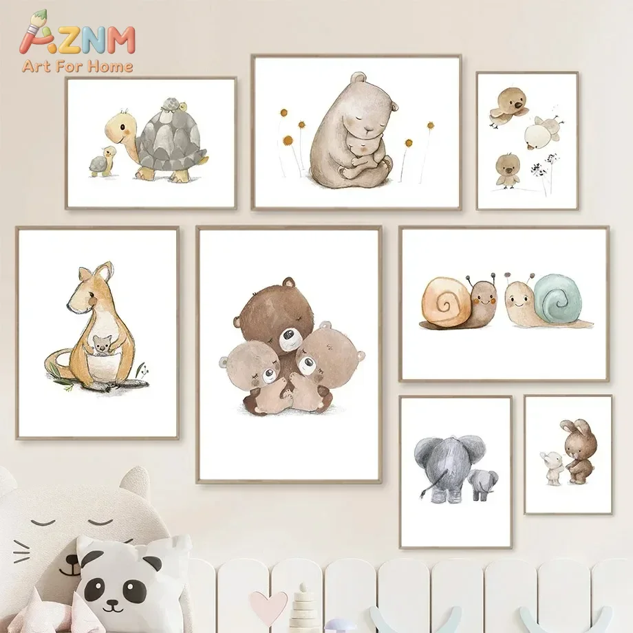AZNM ภาพวาดสีน้ำลายสัตว์สำหรับ - Baby Nursery Elephant บทวิจารณ์และราคา