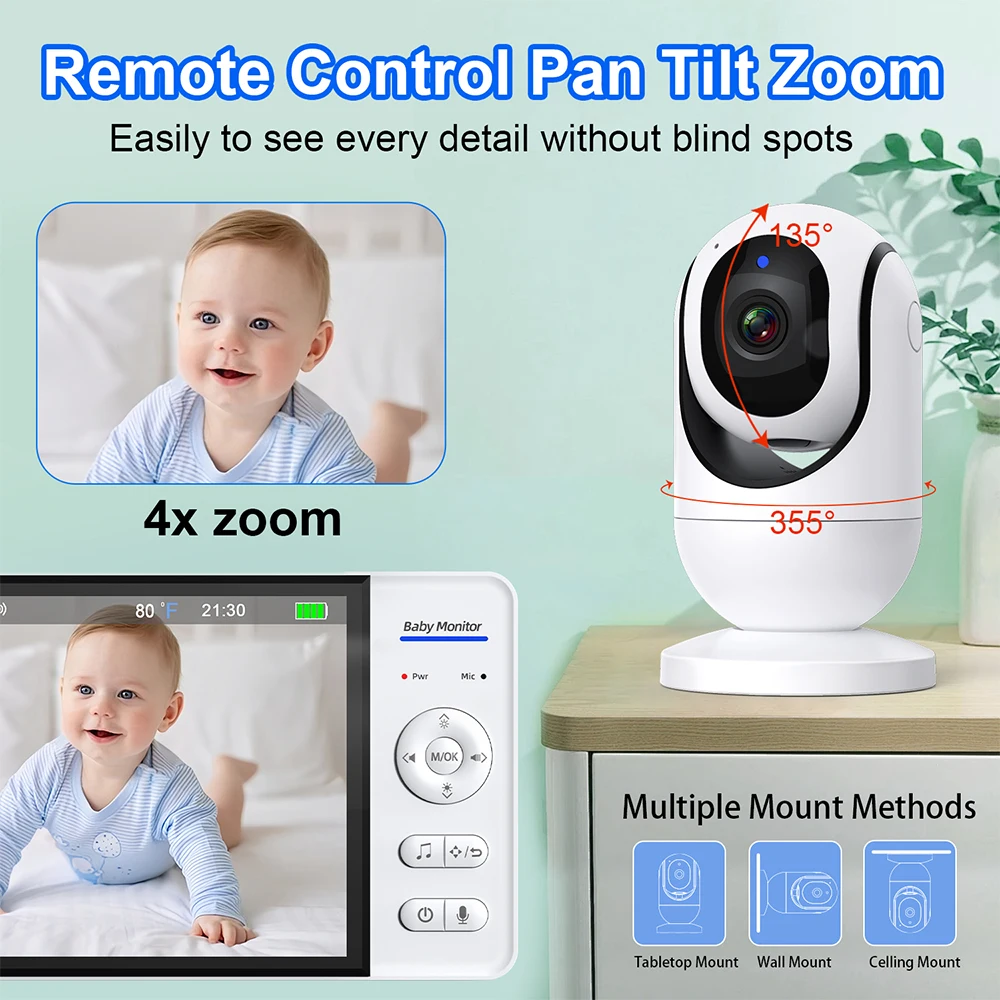 จอภาพวิดีโอสำหรับเด็ก 7 นิ้ว พ - Wearable Baby Monitor บทวิจารณ์และราคา