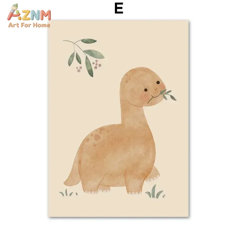 AZNM ภาพวาดสีน้ำไดโนเสาร์บนผ้า - Baby Nursery Elephant บทวิจารณ์และราคา