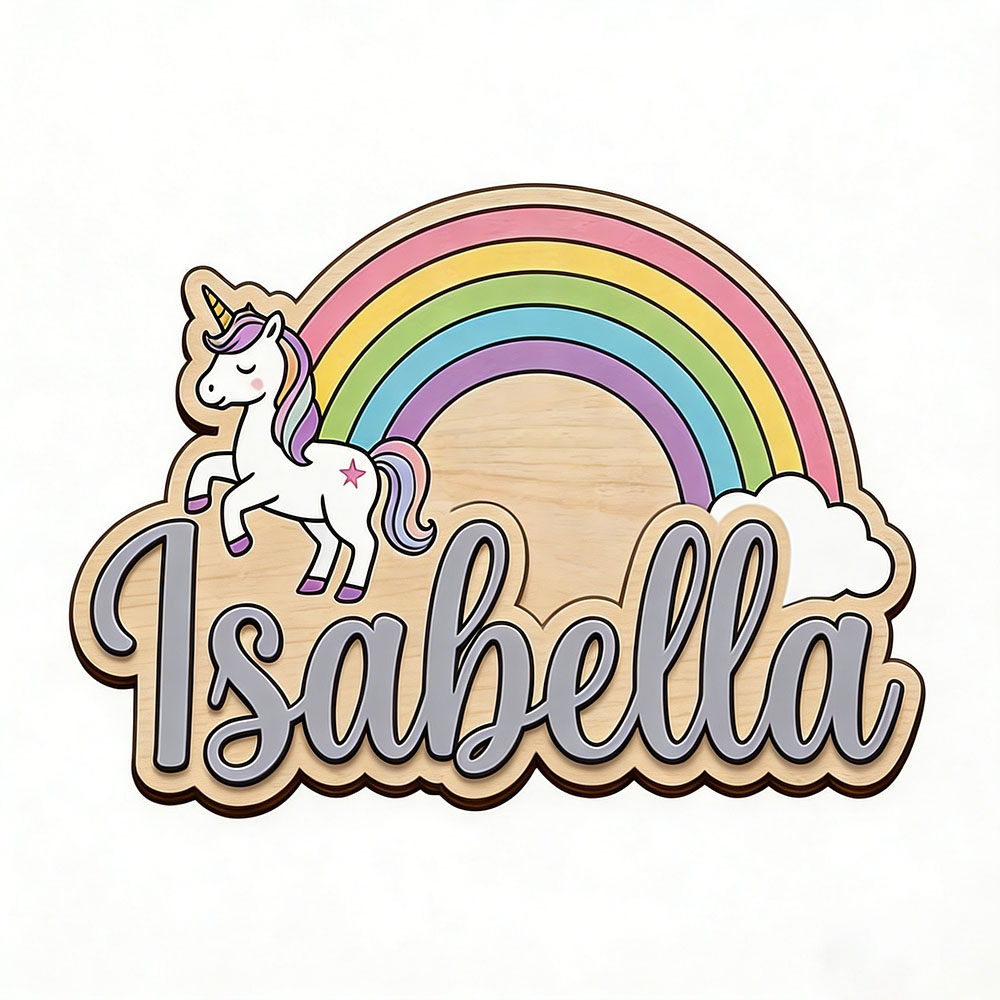 ป้ายชื่อแบบกำหนดเองลายยูนิคอร์ - Baby Nursery Name บทวิจารณ์และราคา