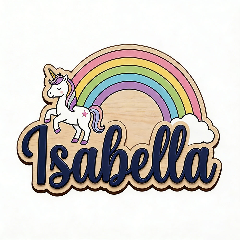 ป้ายชื่อแบบกำหนดเองลายยูนิคอร์ - Baby Nursery Name บทวิจารณ์และราคา