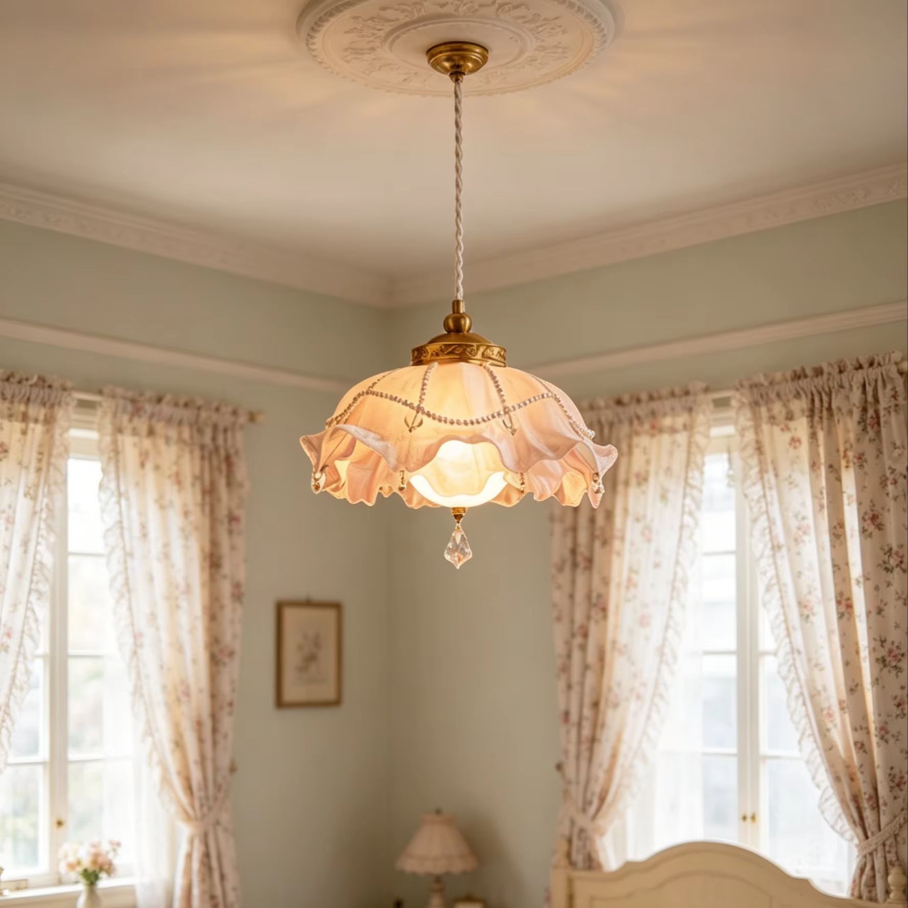 โคมไฟระย้าคริสตัลหรูหรา 3 สี ส - Baby Nursery Chandelier บทวิจารณ์และราคา