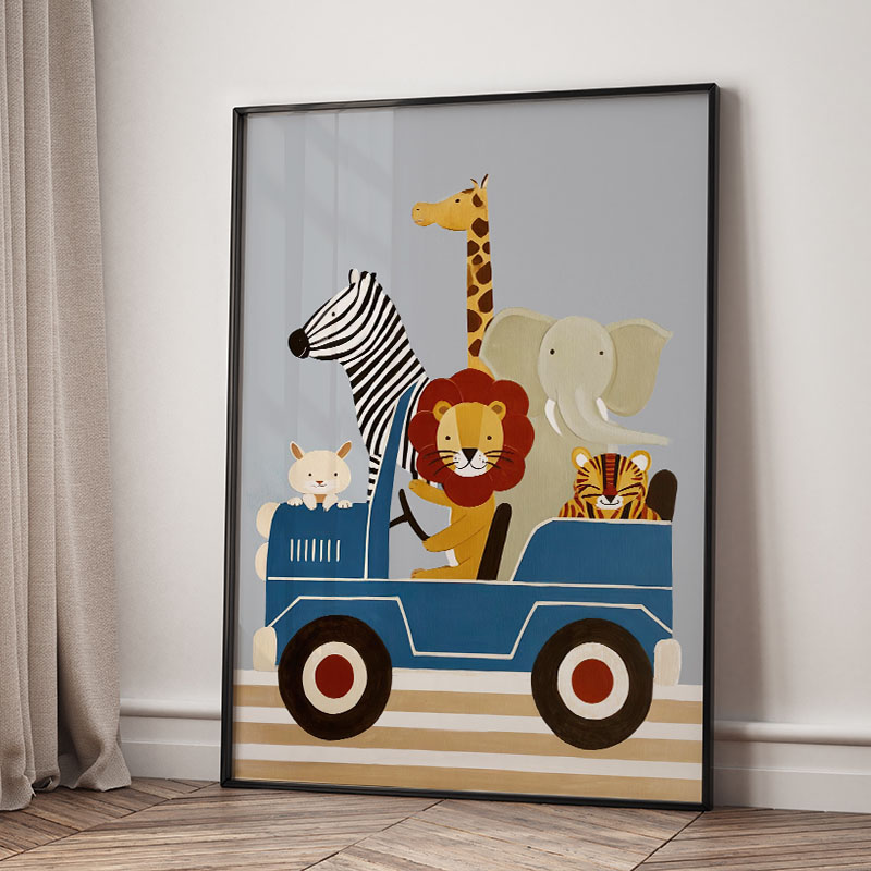 ภาพวาดการ์ตูนสัตว์ตลกๆ สำหรับต - Baby Nursery Paintings บทวิจารณ์และราคา