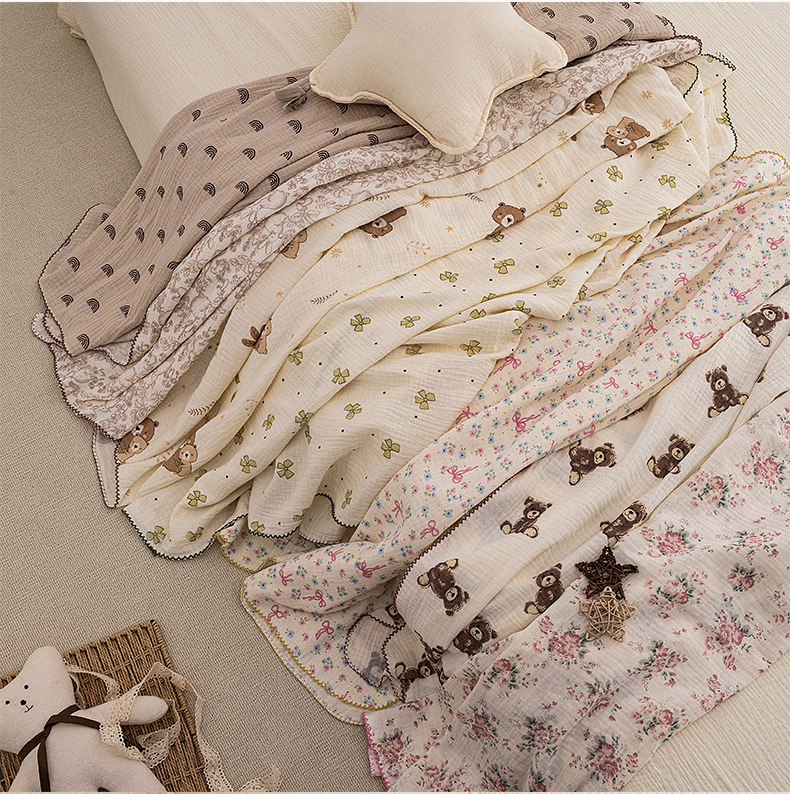ผ้าห่มห่อตัวเด็กทารก ลายดอกไม้ - Baby Girl Nursery Quilt บทวิจารณ์และราคา