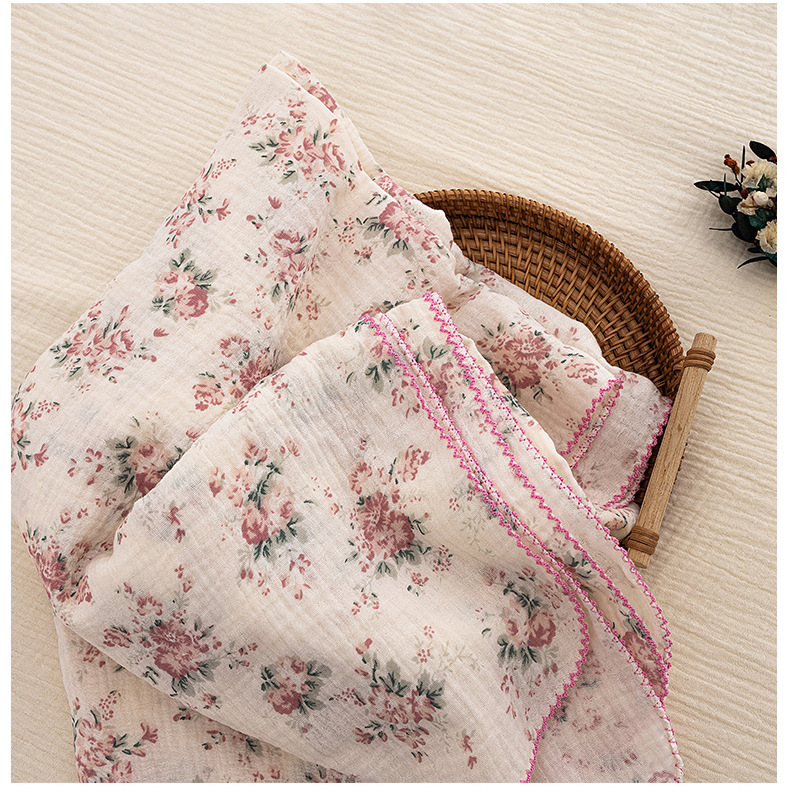 ผ้าห่มห่อตัวเด็กทารก ลายดอกไม้ - Baby Girl Nursery Quilt บทวิจารณ์และราคา