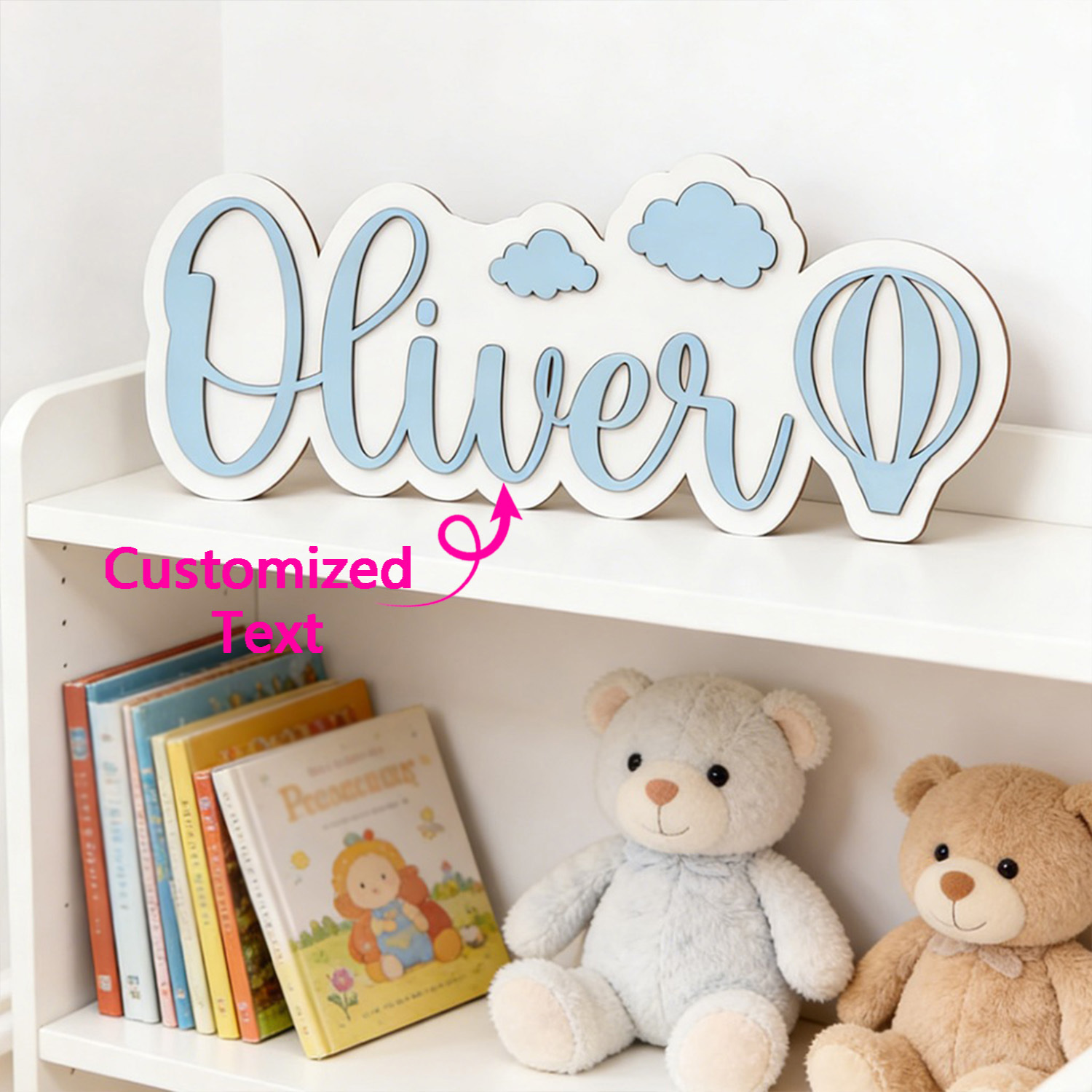 ป้ายชื่อห้องรูปบอลลูนลมร้อนและ - Baby Nursery Name บทวิจารณ์และราคา
