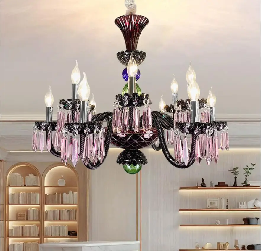 โคมไฟระย้าคริสตัลหลากสีสัน ดีไ - Baby Nursery Chandelier บทวิจารณ์และราคา