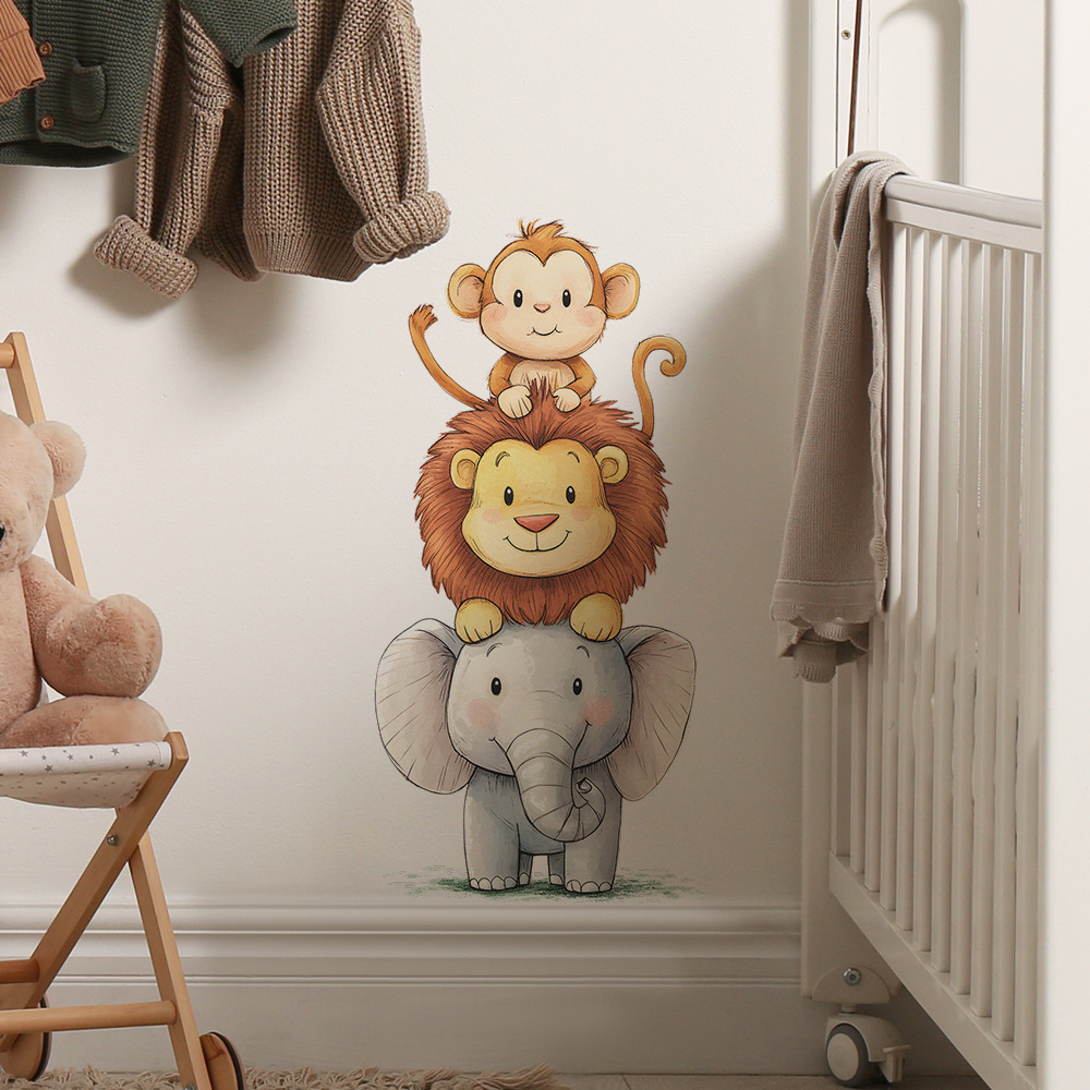 สติ๊กเกอร์ติดผนังลายสัตว์ป่าน่ - Baby Nursery Wallpaper Girl บทวิจารณ์และราคา
