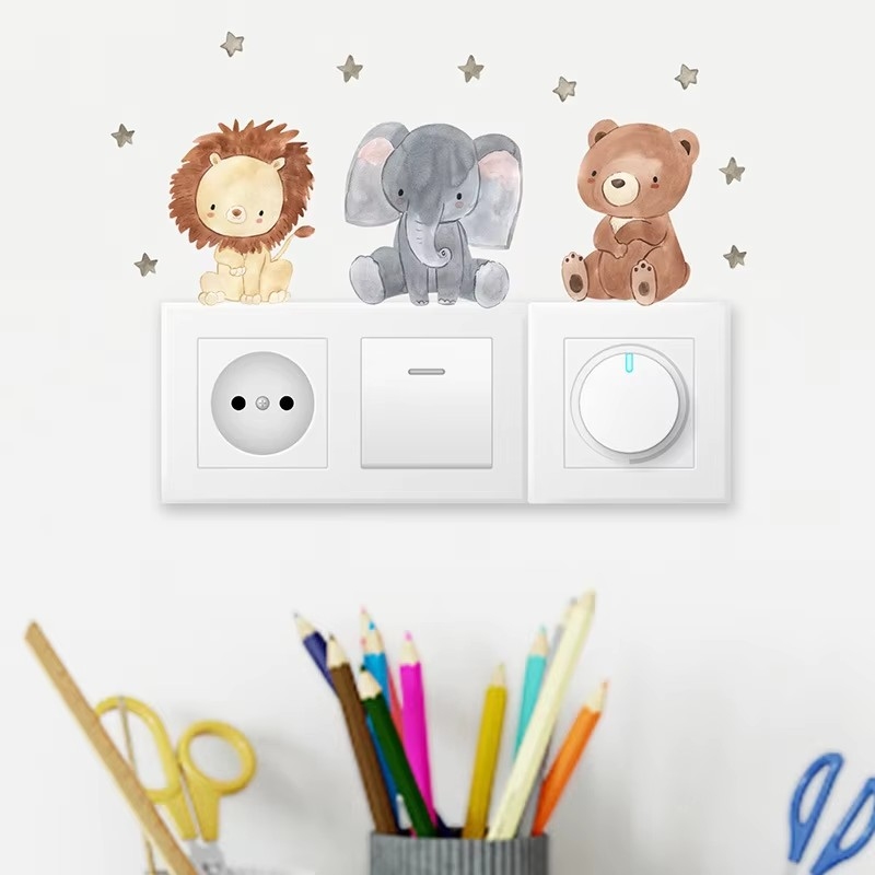 สติ๊กเกอร์ติดผนังรูปสัตว์ป่าแส - Baby Nursery Wallpaper Girl บทวิจารณ์และราคา