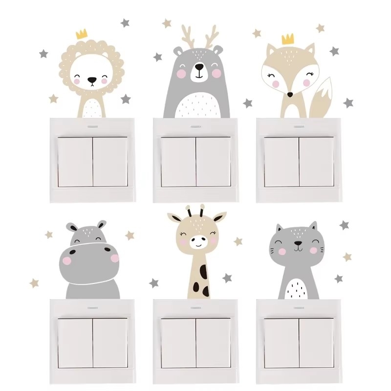 สติ๊กเกอร์ติดผนังรูปสัตว์ป่าแส - Baby Nursery Wallpaper Girl บทวิจารณ์และราคา